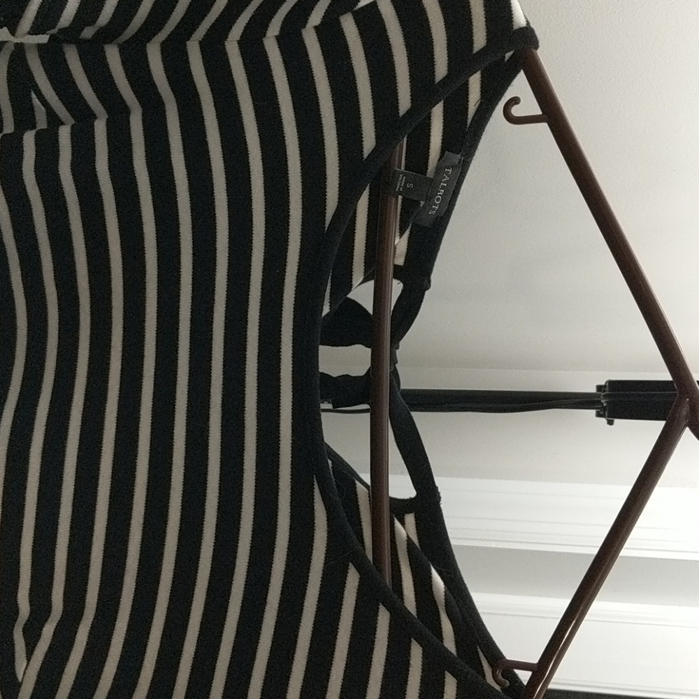 Talbots Black and white striped short sleeve dress - Picture 3 of 6